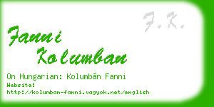 fanni kolumban business card